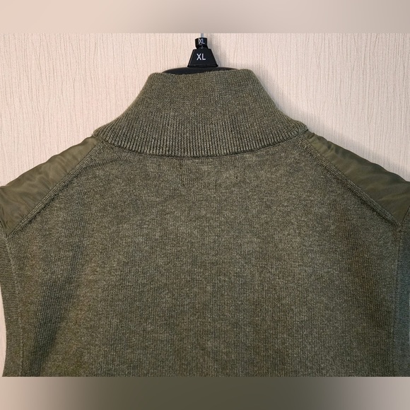 Polo Ralph Lauren Men's Olive Woven Knit Fully Lined Zipper Front Hybrid Vest - Picture 12 of 13